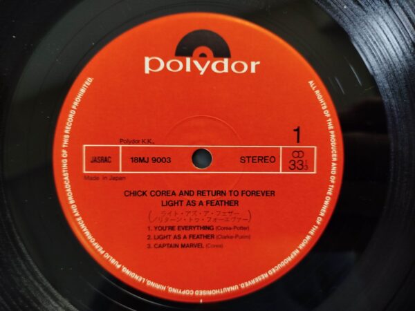 Chick Corea, Return To Forever - Light As A Feather (Japan Pressing) - Image 6