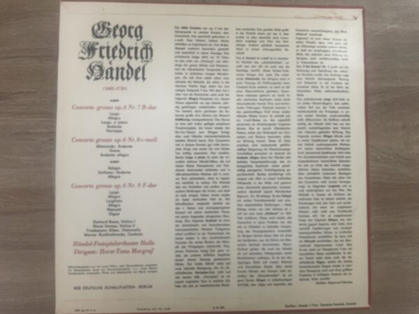 Georg Friedrich Händel, Händel-Festspielorchester Halle, Horst-Tanu Margraf - Concerti Grossi Op. 6 Nr. 7-9 - Image 3