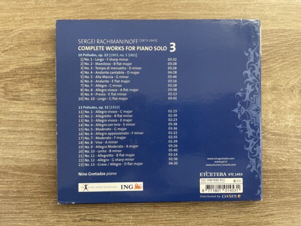 Nino Gvetadze Rachmaninov - Complete Works for Piano Solo, Vol.3 (CD) - Image 3