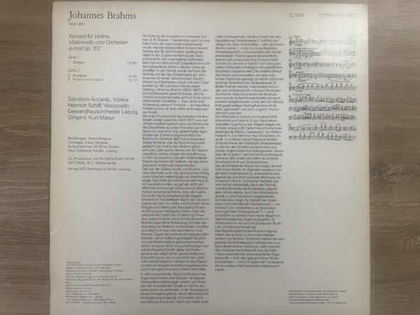 Brahms - Konzert Für Violine, Violoncello Und Orchester A-moll Op.102 - Image 3