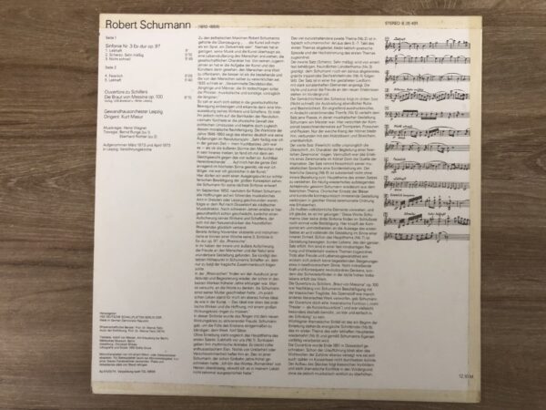 R. Schumann - Sinfonie Nr. 3 Es-dur Op.97, Ouvertüre Zu Schillers ›Die Braut Von Messina‹ Op. 100 - Image 3