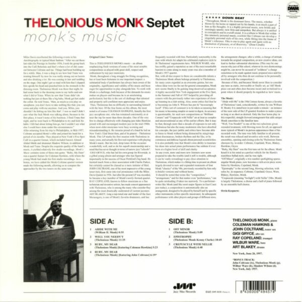Thelonious Monk Septet - Monk's Music (Sealed) - Image 2