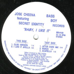 Jose Cheena Featuring Secret Identity - Baby, I Like It